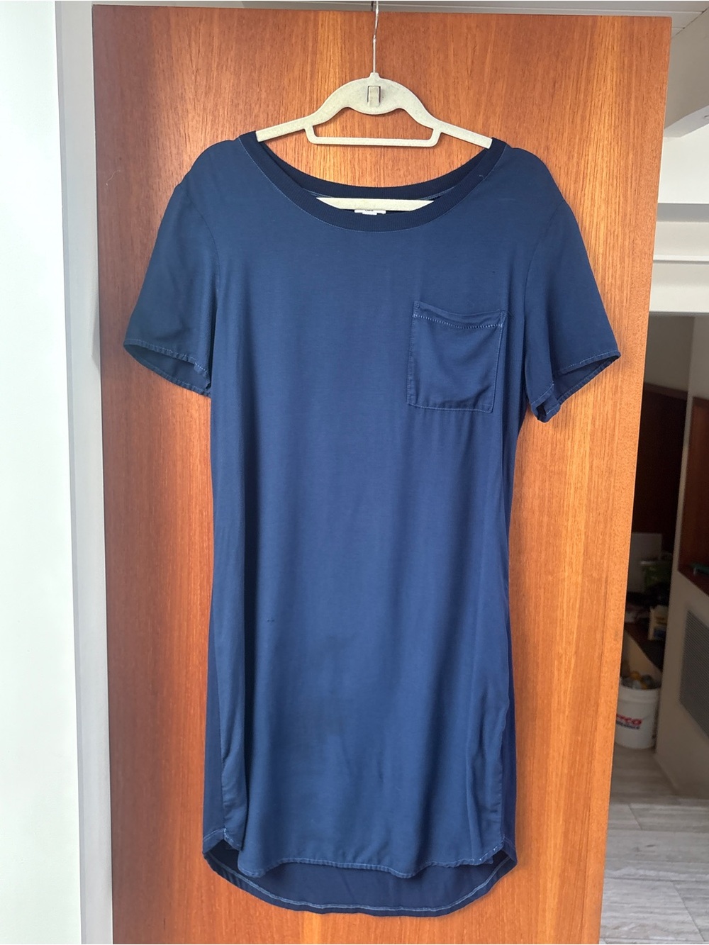 Splendid Women's Navy Short Sleeve Pocket Tee Dress
